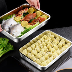 316 Stainless Steel Dumpling Storage Box, Fresh-keeping Square Plate
