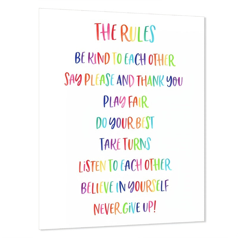 Rainbow Classroom Rules Poster - Playroom Decor