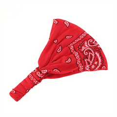 Paisley Print Elastic Headband Solid Boho Headscarf