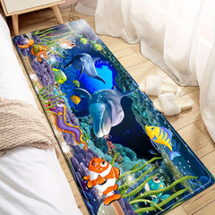 Ocean Themed Area Rug Soft Non-slip Shaggy Floor Carpet Runner