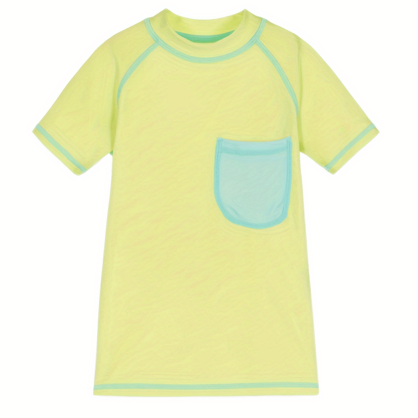 Boy's T shirt Swimsuit Clash Pocket Front Stretchy Bathing Suit