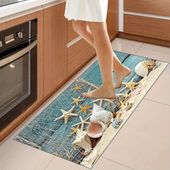 2pcs Shell Starfish Seaside Kitchen Mat - Easy Clean