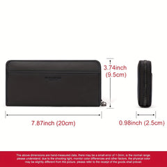 HUMERPAUL Women's Leather Wallet Long Travel Money Bag with Multiple Compartment