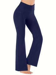 High Waist Butt Lifting Yoga Bootcut Pants with Pockets Activewear