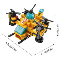 6 in 1 Firefighter Plane Building Blocks Crane Construction Set