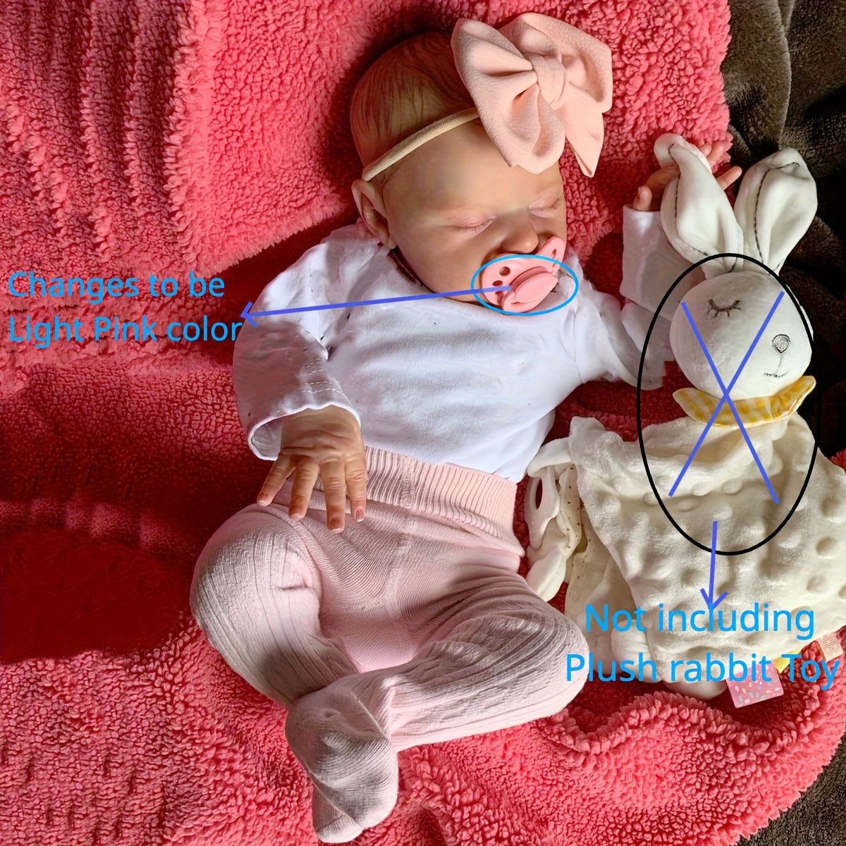 Realistic Newborn Girl Doll in Pink Outfit Soft Vinyl Princess Toy
