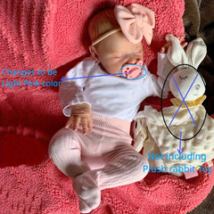 Realistic Newborn Girl Doll in Pink Outfit Soft Vinyl Princess Toy
