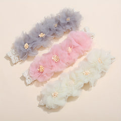 3pcs Artificial Flower Elastic Headband Hair Accessories for Baby Girls