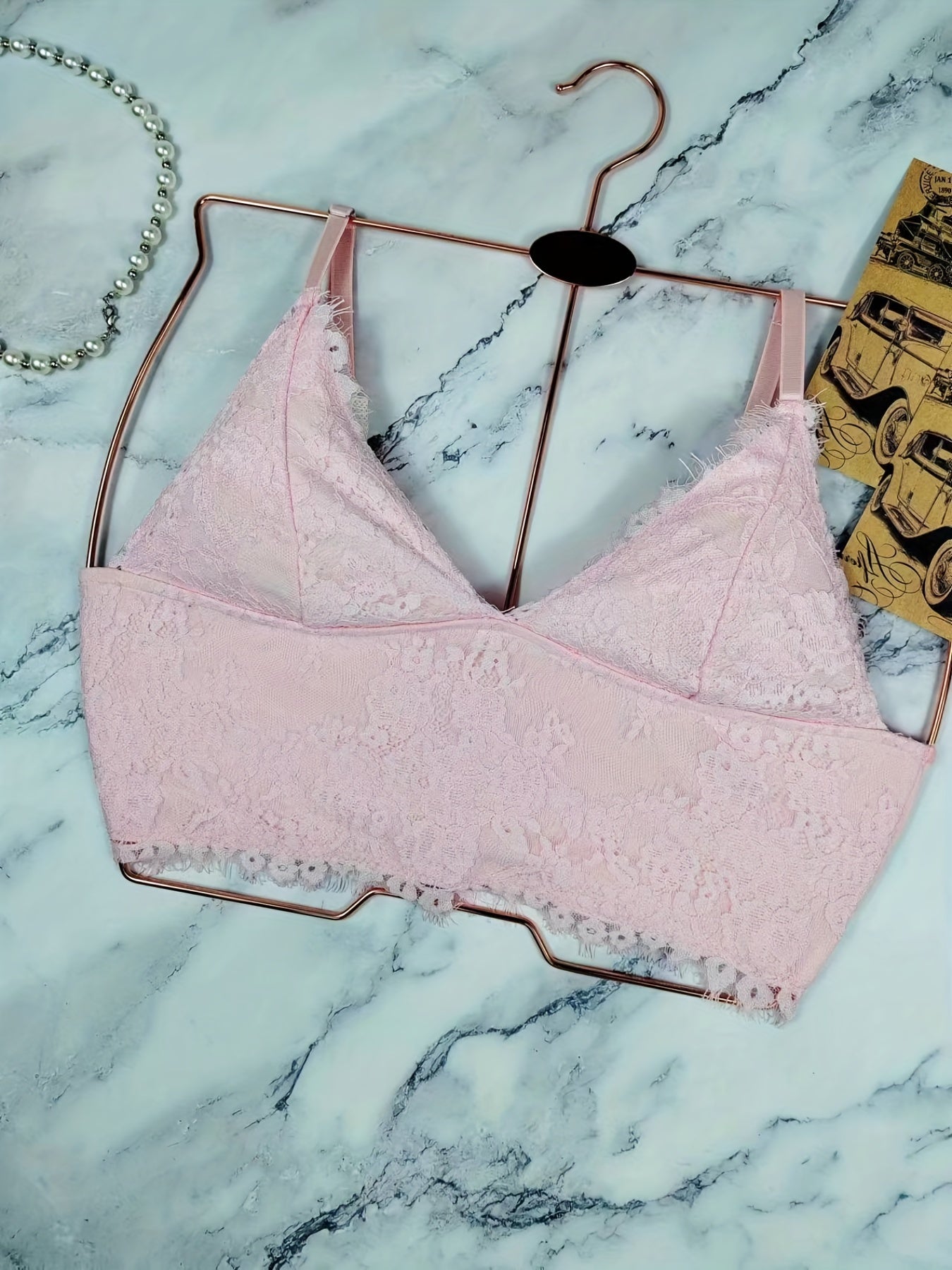 Floral Lace Cami Crop Top Backless Lingerie