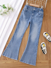 Girls' Flare Leg Denim Jeans For Kids Teens All Seasons