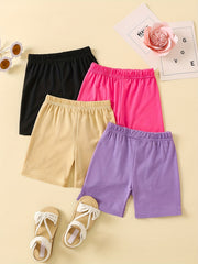 4pcs Girls Cotton Shorts Set Elastic Waist Comfy Dance Ballet Skirt