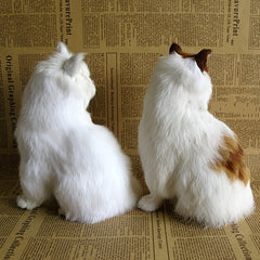 WhimsyCrafts Realistic Plush Cat Figurine Simulation Animal Cat Ornament