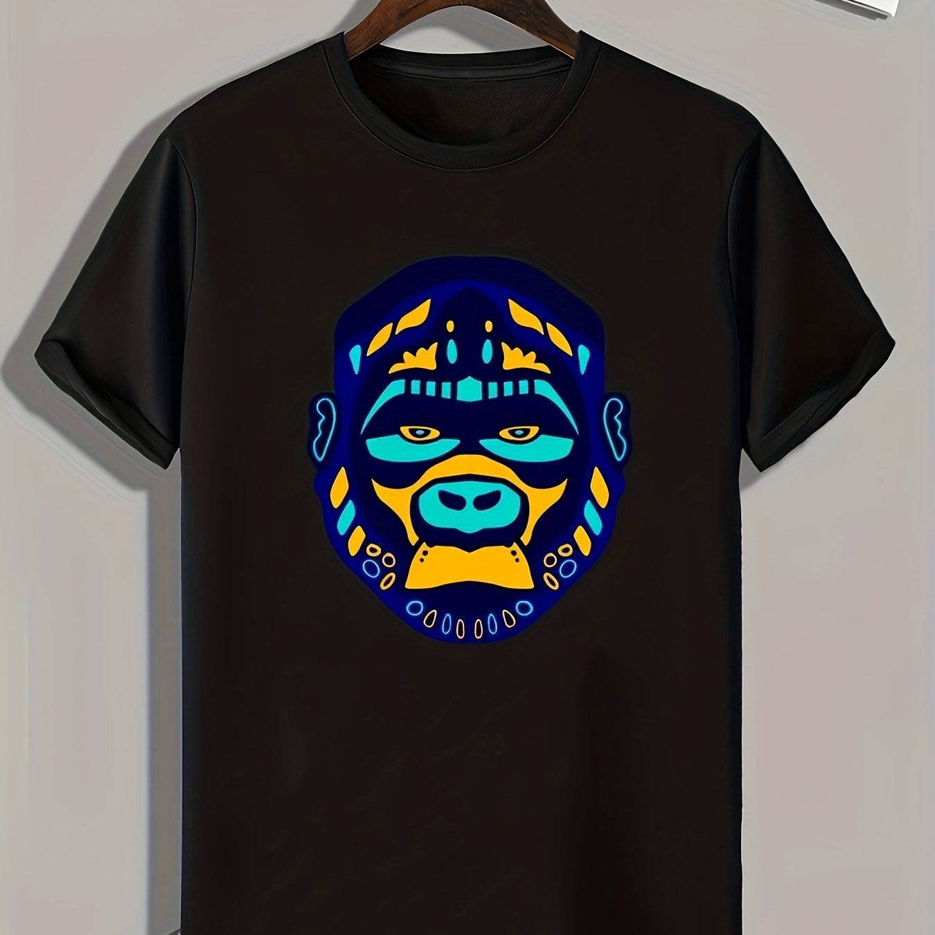 Monster Print Men's Graphic T-shirt for Summer