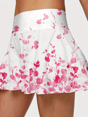 Floral Print Wide Waist High Rise Fitness Skort
