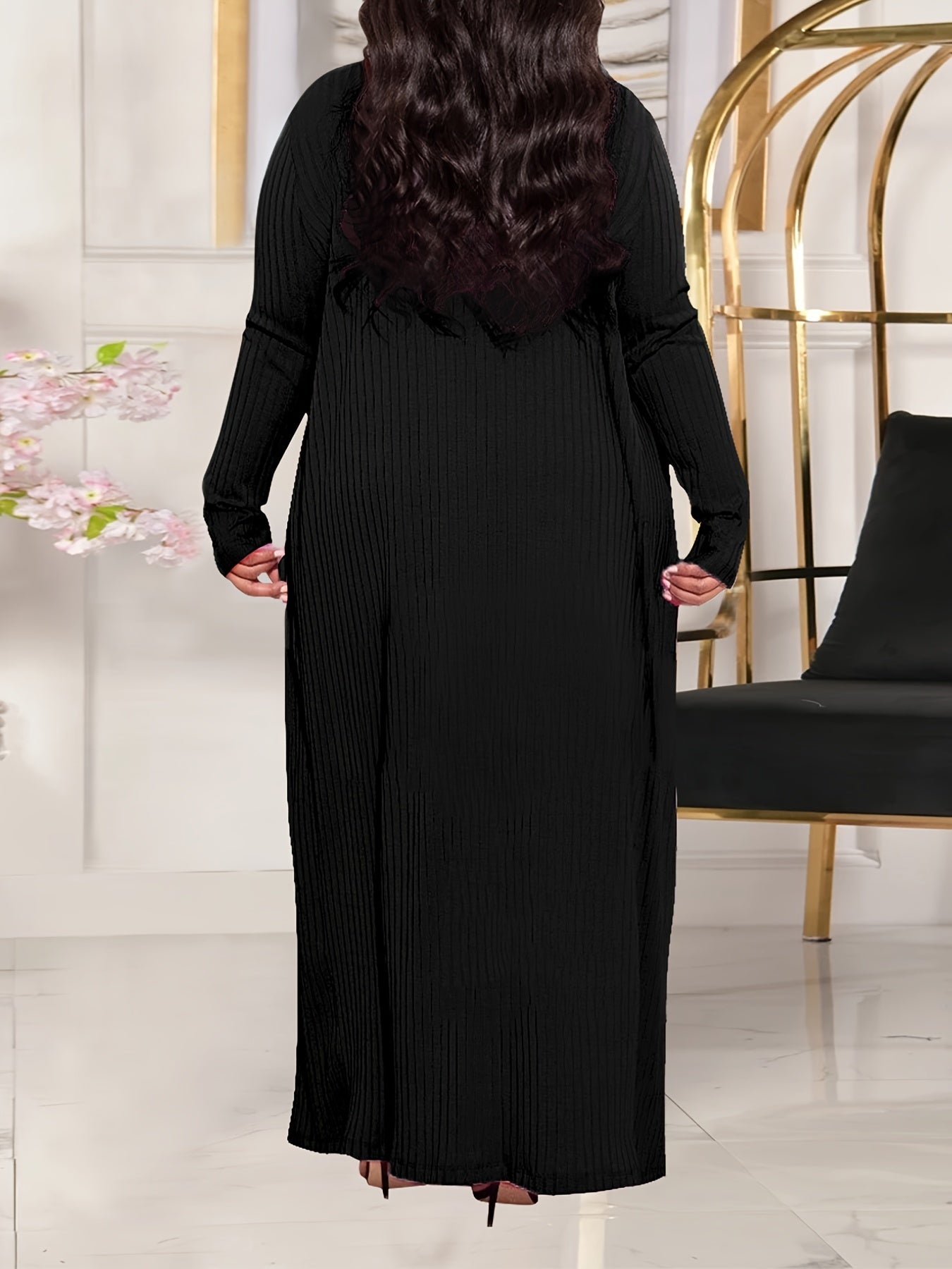 Ribbed Cardigan & Top & Pants Set