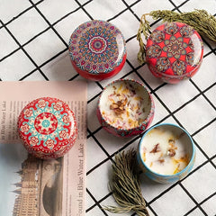 Bohemian Dried Flower Scented Candles Tin Can Fragrant for Bedrooms