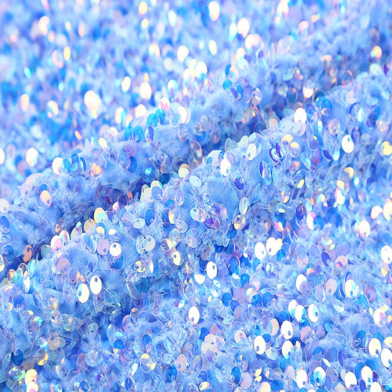 Colorful Velvet Sequin Fabric Glitter And Embroidery DIY Sewing Material