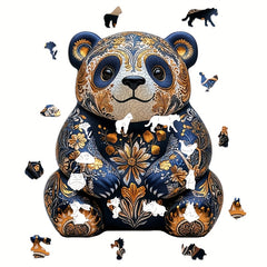 Unique Ceramic Panda Wooden Jigsaw Puzzle High Difficulty Brain Teaser