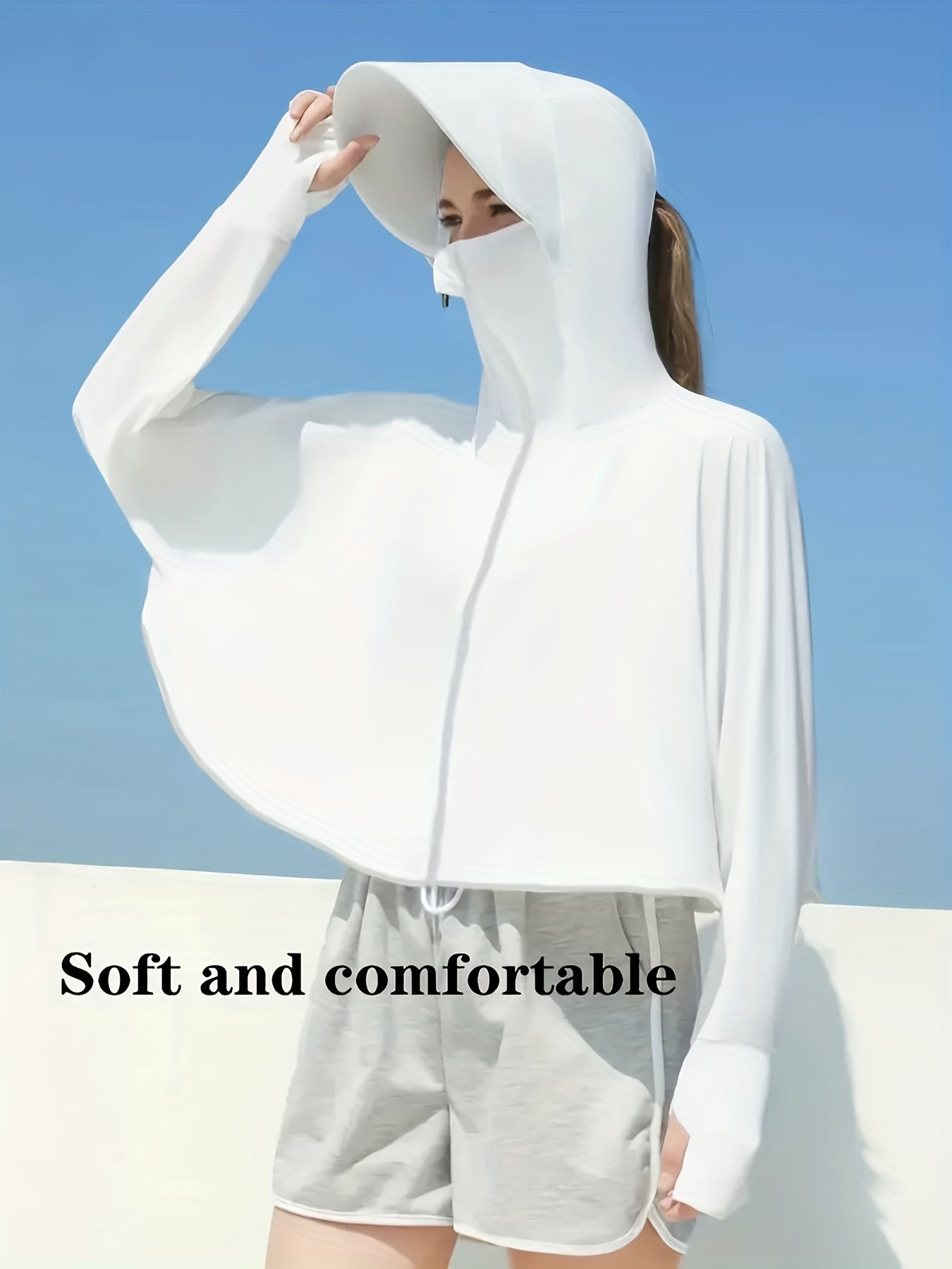 Sunscreen Shawl Hoodie One Piece Long Sleeve Jacket