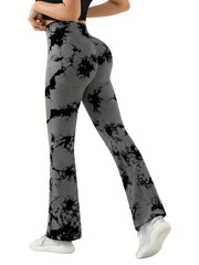 Tie Dye Seamless Flared Pants High Waist Yoga Leggings
