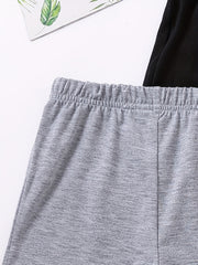Girls Letter Graphic Casual Track Shorts Kids Summer Clothes