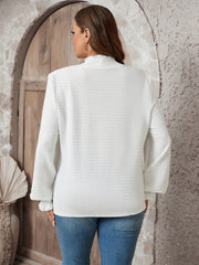 Shirred Neck Lantern Sleeve Top