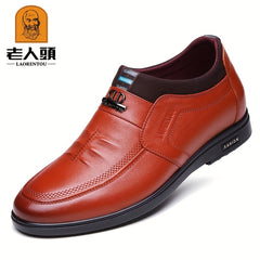 Men's Pointed Toe Oxford Shoes With Inner Height Insole Dress Shoes