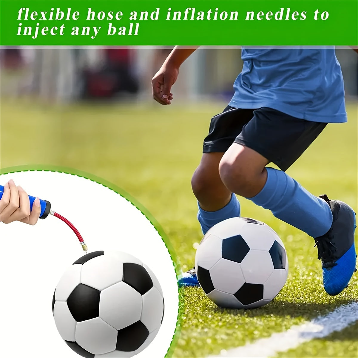 6pcs Portable Ball Pump Kit Inflates Balls Bikes Needle Nozzle Extension