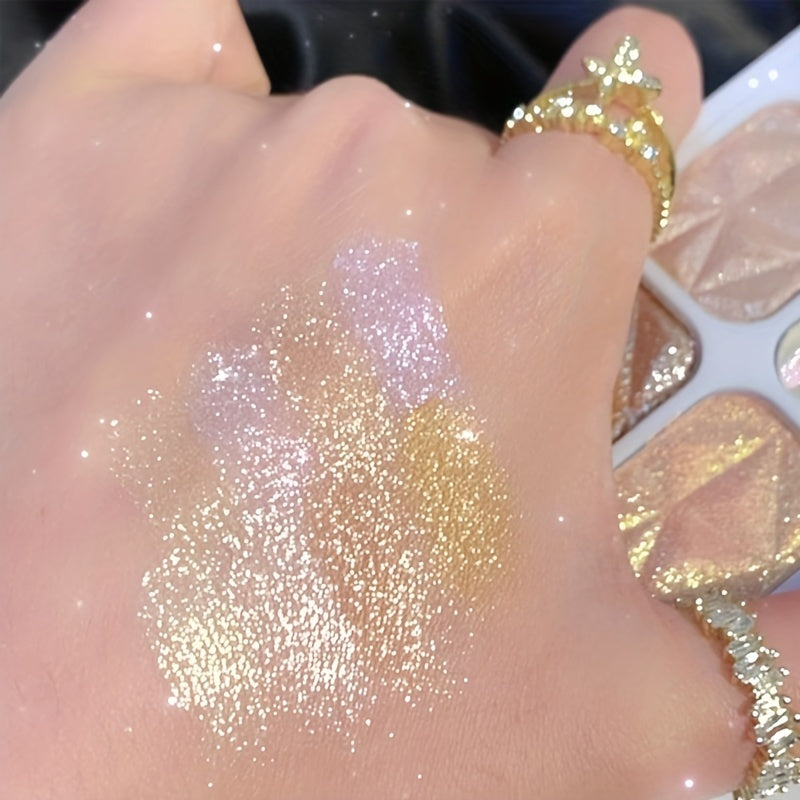 8 colors Diamond Shimmer Highlighter Palette - Face and Body Blend and Bronze