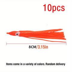 10pcs Rubber Squid Octopus Soft Bait Fishing Lures Mix Colors