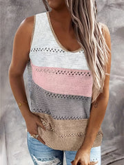 Casual Knitted Vest Sleeveless Crew Neck Top
