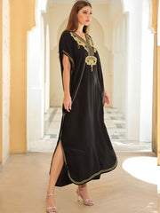 V Neck Cover Up Dress Loose Fit Split Kaftan Women's Swimwear