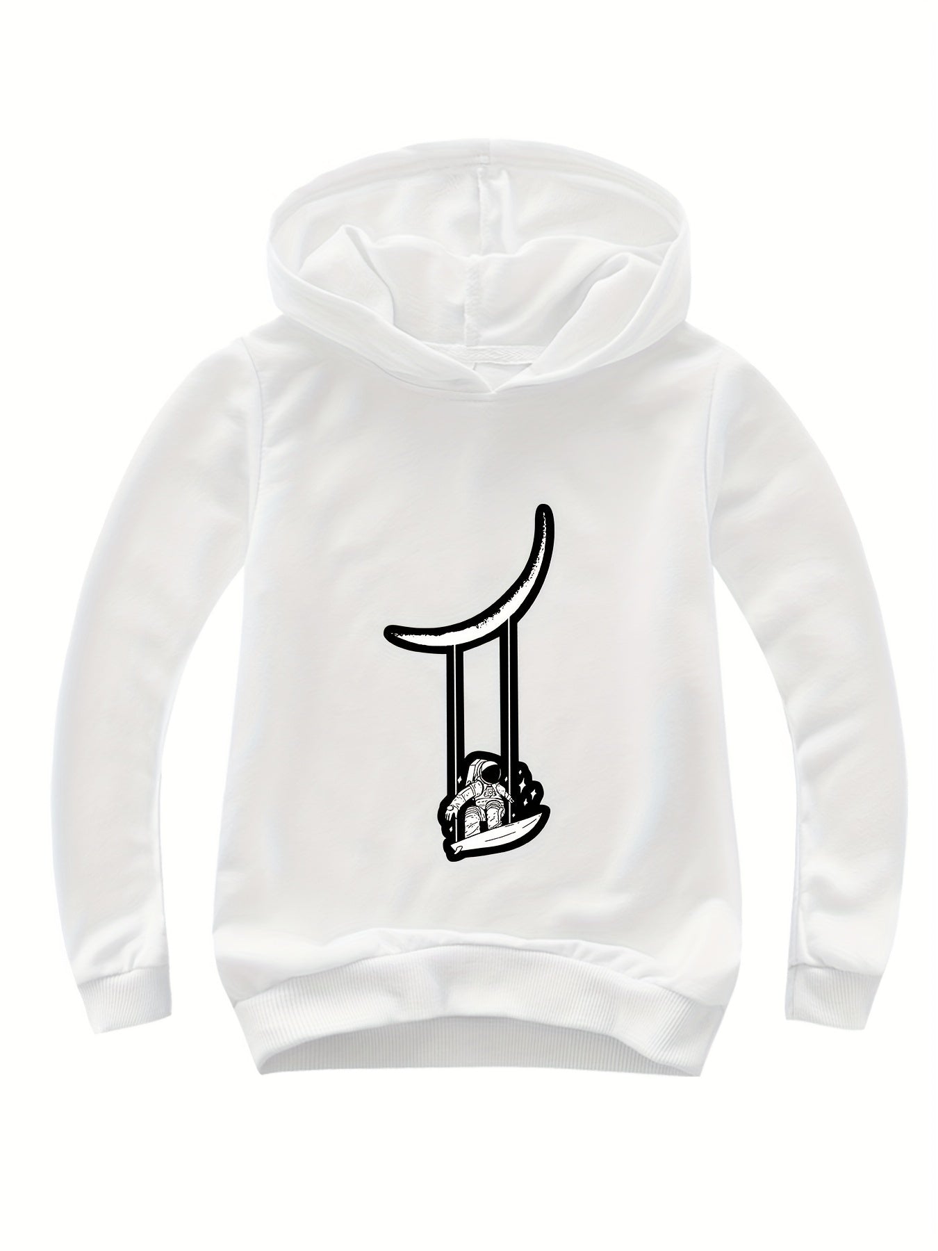 Astronaut Pattern V Neck Long Sleeve Sweatshirt For Girls Kids
