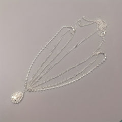 Crystal Head Chain Bride Headdress Pendant Accessory for Women