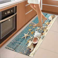 2pcs Shell Starfish Seaside Kitchen Mat - Easy Clean