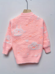 Kids Cartoon Jacquard Mink Cashmere Knit Sweater