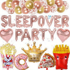 Sleepover Party Decorations Letter Heart Latex Balloons Girls Supplies