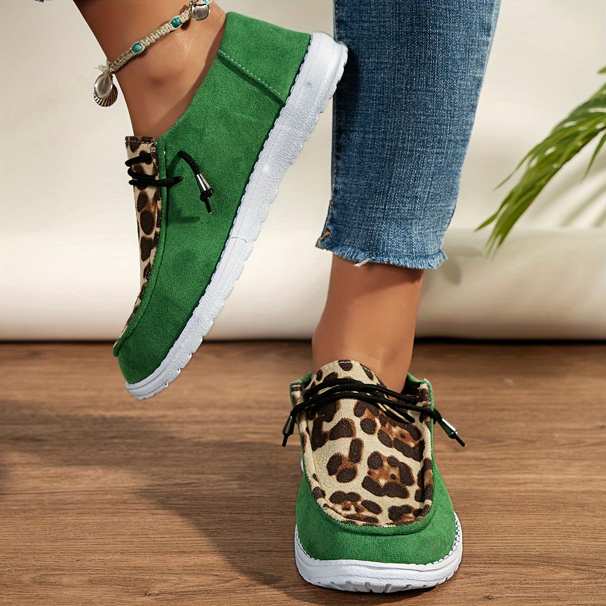 Leopard Pattern Skateboard Shoes for Women
