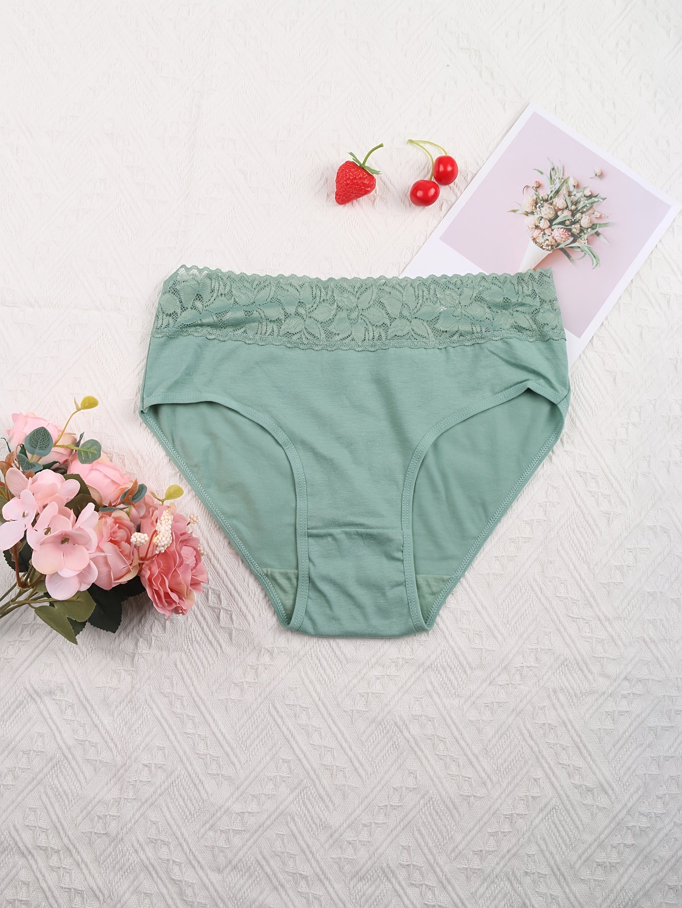 6pcs Lace Briefs Stretchy Intimates Panties Women's Lingerie