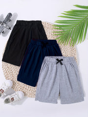 Boys Casual Shorts Drawstring Waist Pockets Summer Kids Clothes