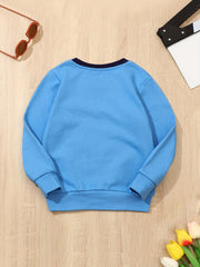 Boy's Cartoon Shark Graphic Sweatshirt for Fall Winter
