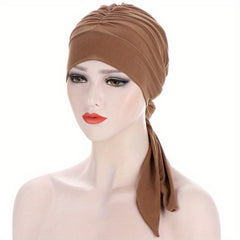 Ruched Head Wrap Casual Elastic Turban Cap Beanies Lightweight