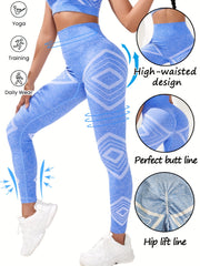 Geometric Pattern Print Yoga Pants Women's Leggings
