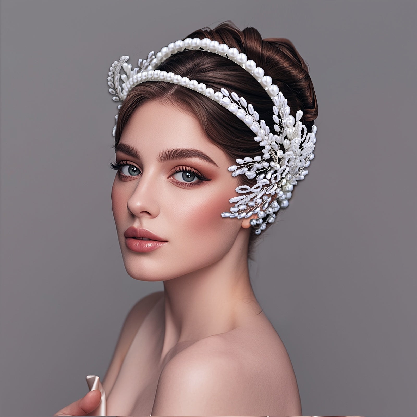 Handcrafted Pearl & Beaded Bridal Headband Wedding Hair Accessory