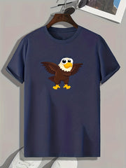 Eagle Print Men's Graphic Tee for Summer