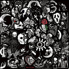 50pcs Horror and Doodle Stickers Waterproof Stickers