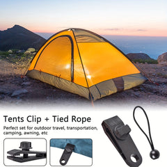 20pcs Tent Canopy Clip Buckle Kit with Binding Ropes Tarp Clips