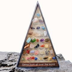 Crystal Agate Gemstone Ore Specimen Triangle Set for Christmas Gift