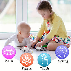 Soft Baby Rattles 0-6 Months - Newborn Sensory Toys - Plush Rattle Toy