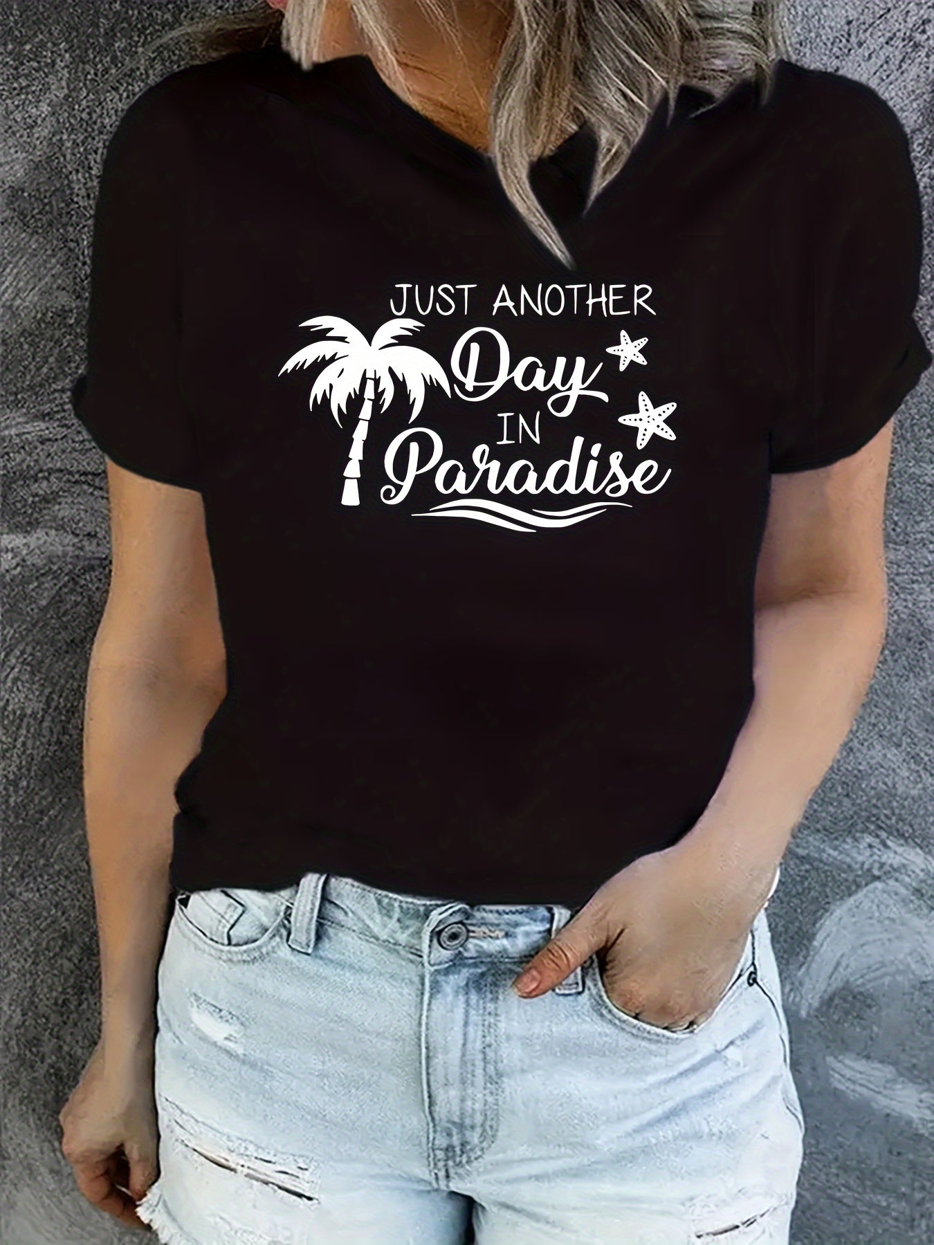 Letter And Tree Graphic Sports T-shirt for Women